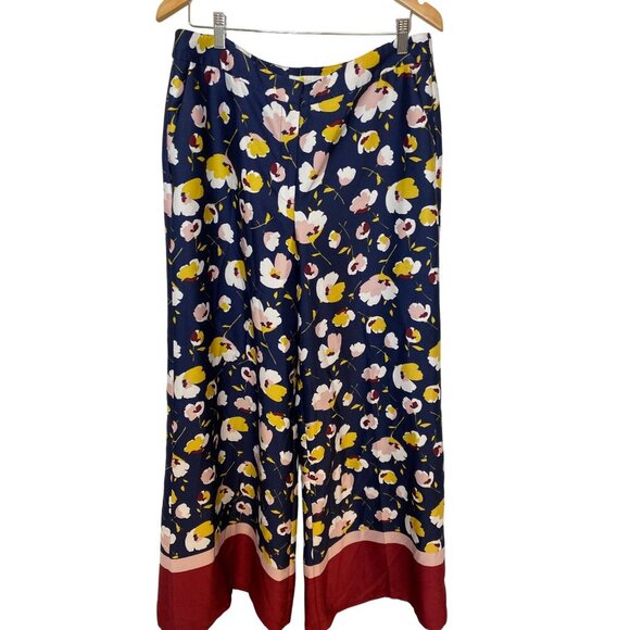 Boden Floral Wide-Leg Trousers, Size 12R - Picture 1 of 13